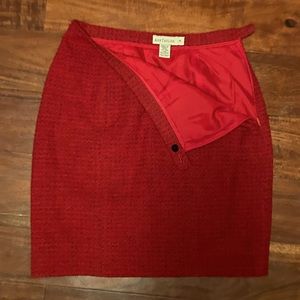 Vintage Ann Taylor Red Wool Skirt Size 6